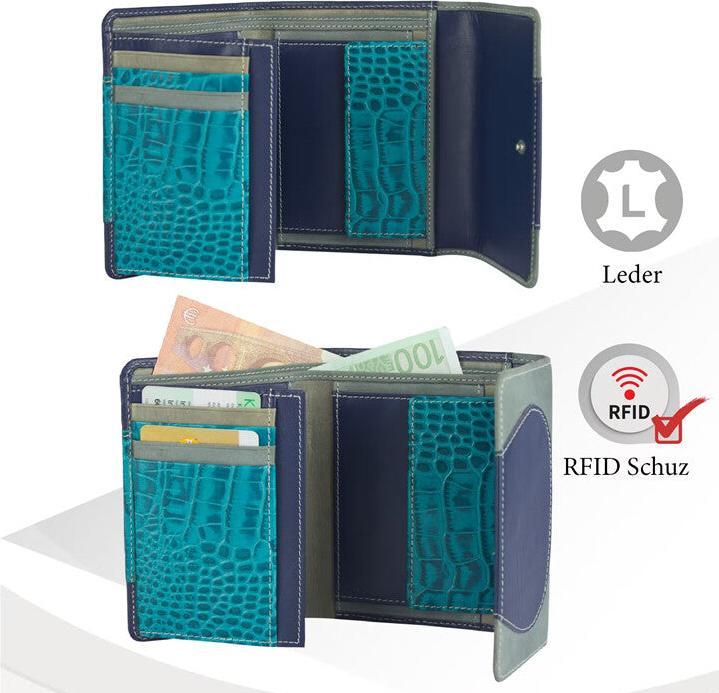 Immagine prodotto Sunsa Portafoglio da donna RFID in pelle riciclata No.1