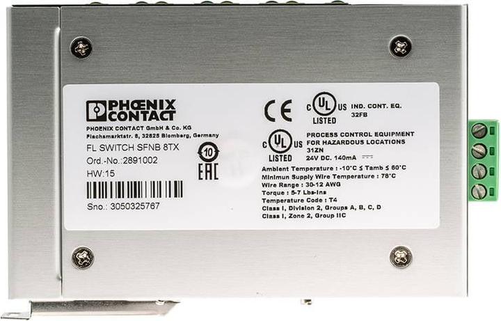 Actual product image Phoenix Contact Ethernet switch 8xRJ45-connectors. (8 Ports)