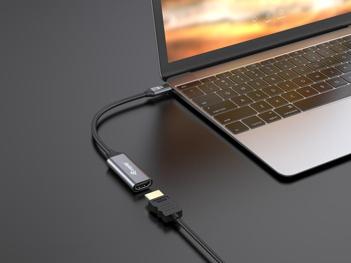 Produktbild equip Adapter USB-C -> HDMI 2.0 4K60Hz 0.15m gr (HDMI, 15 cm)