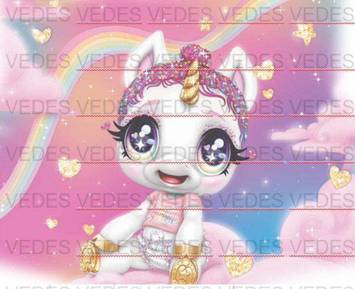 Actual product image MGA Glitter Babyz Unicorn Doll-White Rainbow
