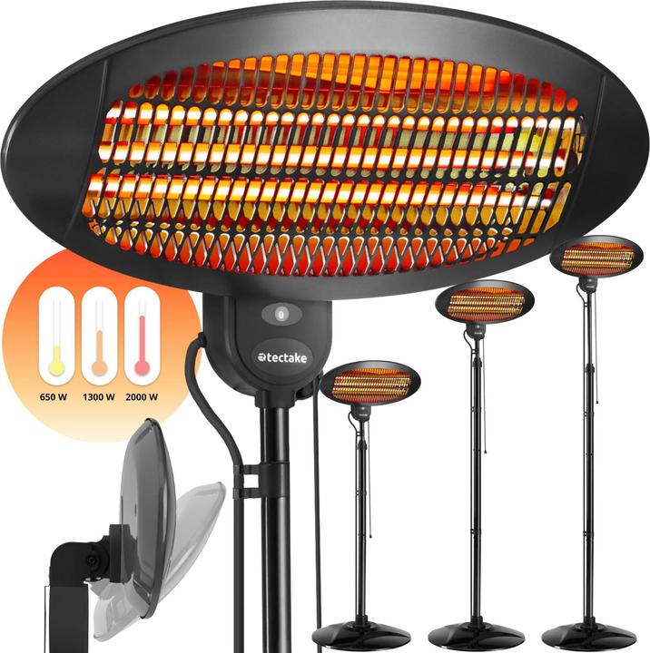 Produktbild tectake Infrarotheizstrahler Solaris Monolith 2000W höhenverstellbar (2000 W)