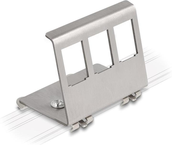 Immagine prodotto Delock Staffa metallica Keystone 3 porte per guida top-hat (Supporto per modulo Keystone)