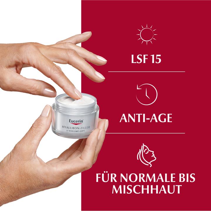 Produktbild Eucerin HYALURON-FILLER + VOLUME-LIFT Tagespflege für nor bis Mischhaut LSF 15 (50 ml, Tagescreme, SPF 15)