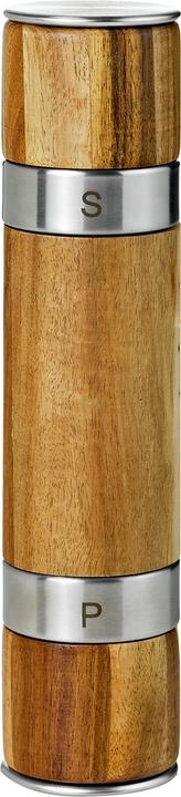 Image du produit AdHoc MP90 Moulin double DUOMILL, pour poivre et sel, meules en céramique, acier inoxydable/bois (Poivre, Sel)