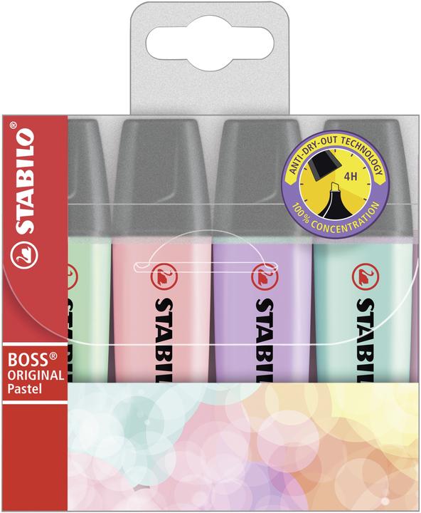 Produktbild STABILO BOSS ORIGINAL Pastel Textmarker (Pastell, 5 mm, 4 x)