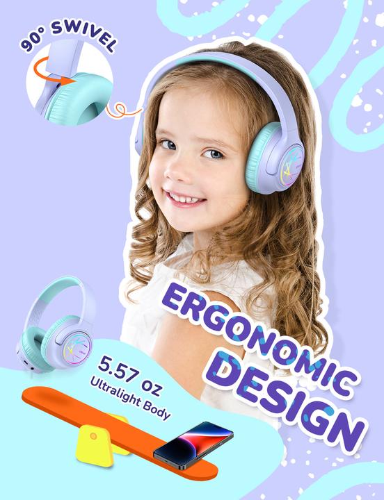 Immagine prodotto Iclever Headphone Kids BT & Cable LED