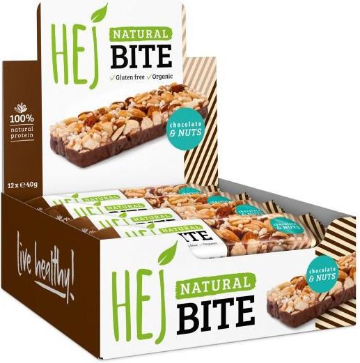 Actual product image HEJ Nutrition Natural Bite (12 x 40g) (Chocolate & Nuts, 12 pcs., 480 g)