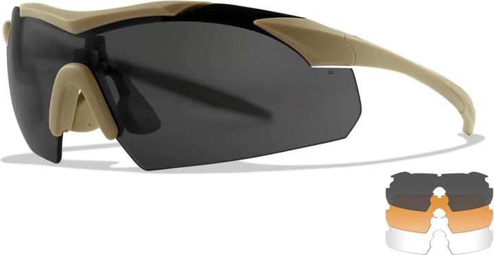 Produktbild Wiley X WX VAPOR 2.5 Shields: grey/clear/light Rust, Frame: matte tan (Matte Tan, Anthrazit, Klar)