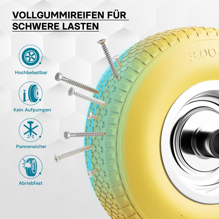 Immagine prodotto Wiltec Roue PU 3.00-4 260mm in caoutchouc plein increvable avec jante en métal pour le montage des aides au