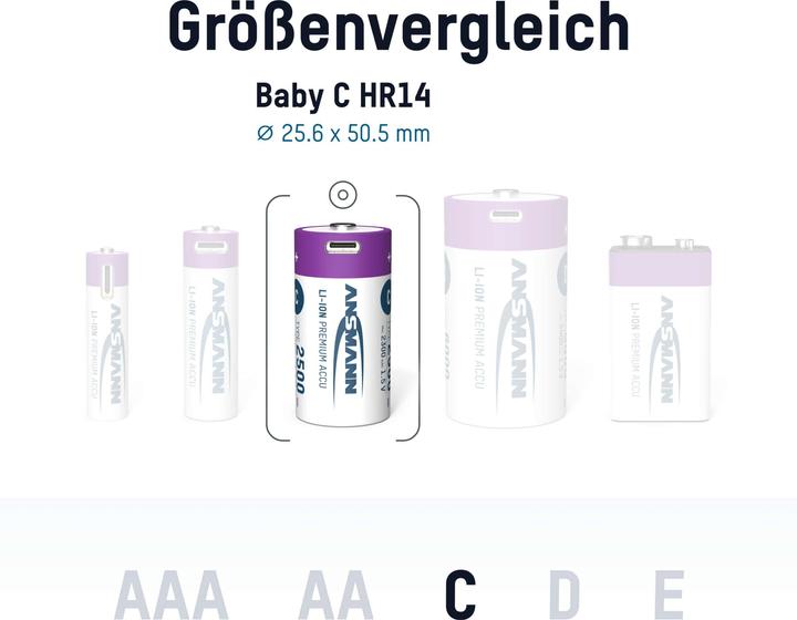 Produktbild Ansmann Baby C (2 Stk., C, 2300 mAh)