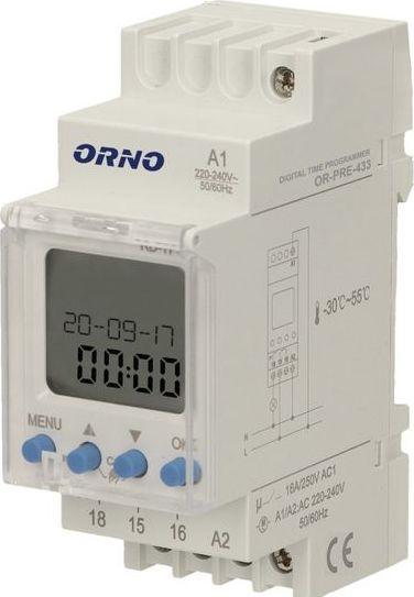 Actual product image Orno Electronic timer, 52 programs, 3 menu languages, 2 modules, DIN TH-35mm OR-PRE-433