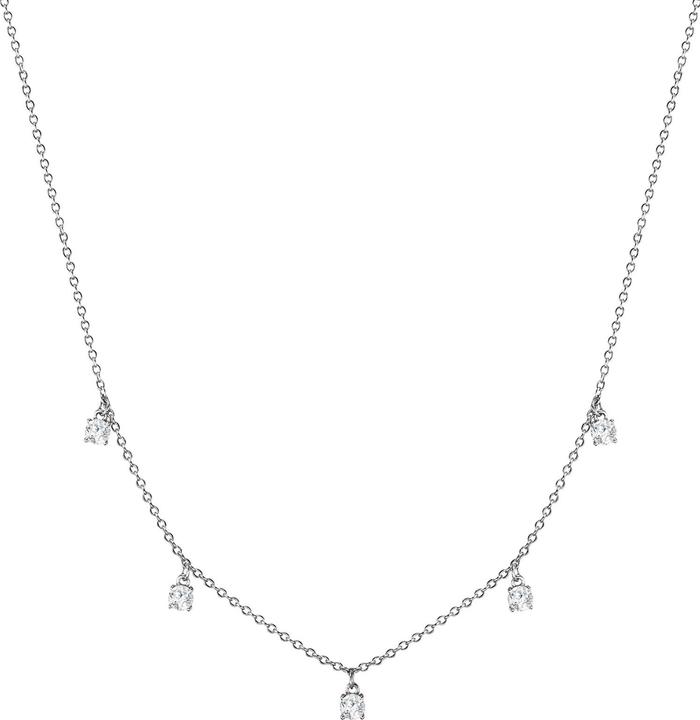 Actual product image Glanzstücke München Ladies 5 cubic zirconia sterling silver zirconia silver 40.0 cm base chain + 5.0 cm extender - (Sterling Silver, 40 - 45 cm)