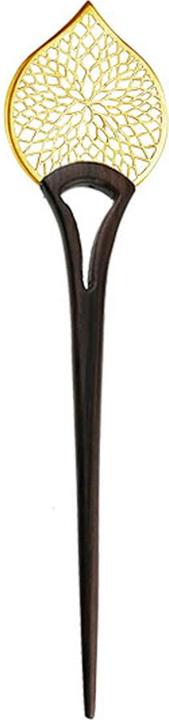 Produktbild Star Piercing Haarnadel Blume des Lebens vergoldet aus Narra Holz