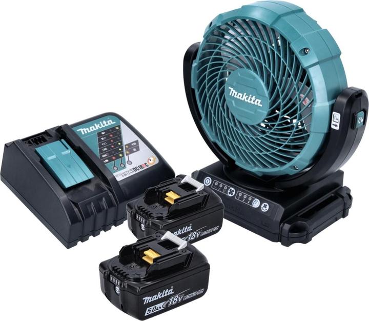 Actual product image Makita DCF 102 RT Battery Fan Fan 18 V 18 cm + 2x battery 5.0 Ah + charger