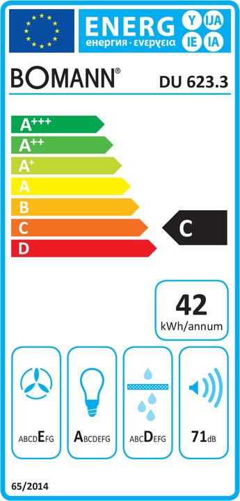 Energie-Label Bomann DU 623.3 (Unterbauhaube)