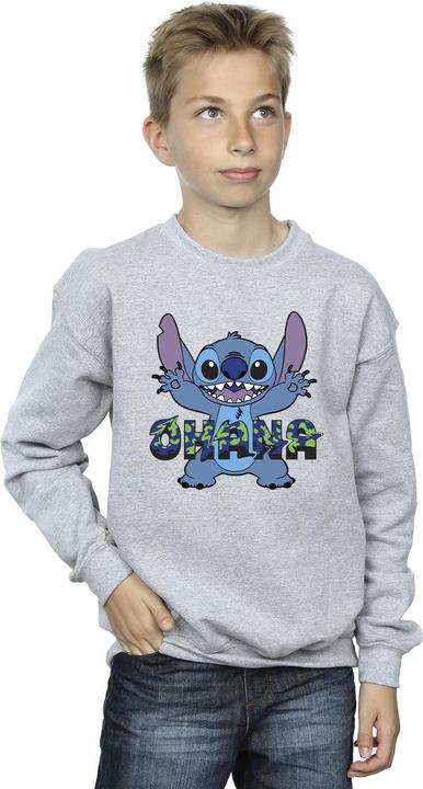 Produktbild Disney Lilo And Stitch Ohana Blue Glitch Sweatshirt Jungen (140, 146)