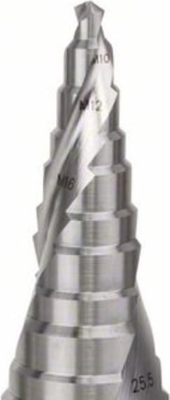 Produktbild Bosch Professional Zubehör Stufenbohrer HSS, für Kabelverschraubungen, M10-M40, 10 mm, 125,5 mm, 16 Stufen (10 mm)