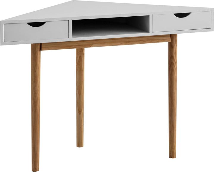 FineBuy Eckschreibtisch Schreibtisch 80 cm Weiss Schubladen Tisch Platzsparend (80 x 80 x 78 cm)