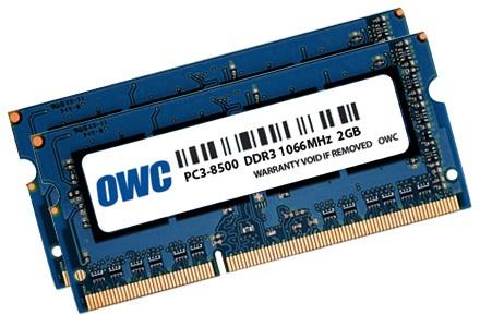 Actual product image OWC 4.0GB (2x 2GB) PC-8500 DDR3 1066MHz SO-DIMM 204 Pin SO-DIMM Memory Upg. Module PC3-8500 (2 x 2GB, 1066 MHz, DDR3-RAM, SO-DIMM)