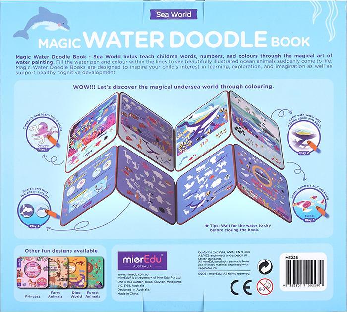 Immagine prodotto mierEdu Libro magico da colorare ad acqua - Mondo marino (Tedesco, Francese, Italiano, Inglese)