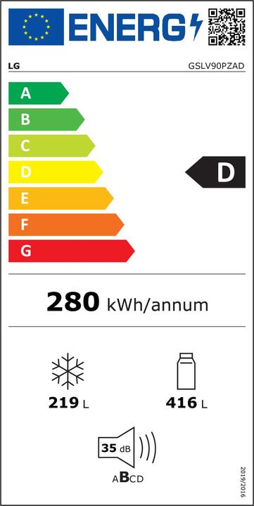 Energy Label LG GSLV90PZAD (635 l)