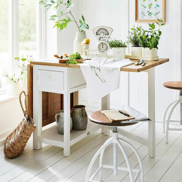 Actual product image Loberon Table Dale antique white/brown (160 x 78 x 80 cm)