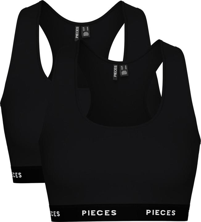 Immagine prodotto Pieces Pclogo Lady Top 2 Pack Noos Bc (S, Confezione da 2)