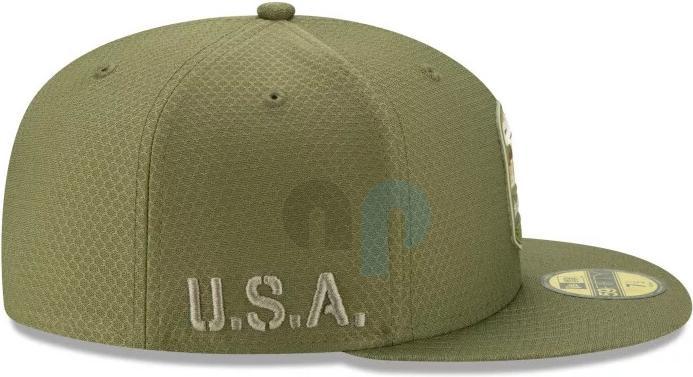 Actual product image New Era NFL - New England Patriots - On Field Salute to Service 59Fifty Cap Olive 7.125 (56)