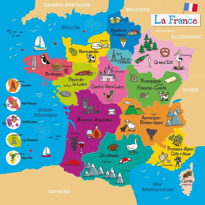 Immagine prodotto Winfun Mappa Puzzle Della Francia (21 pezzi)