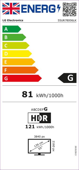 Energy Label LG 55UR78006LK (55", LED, 4K)