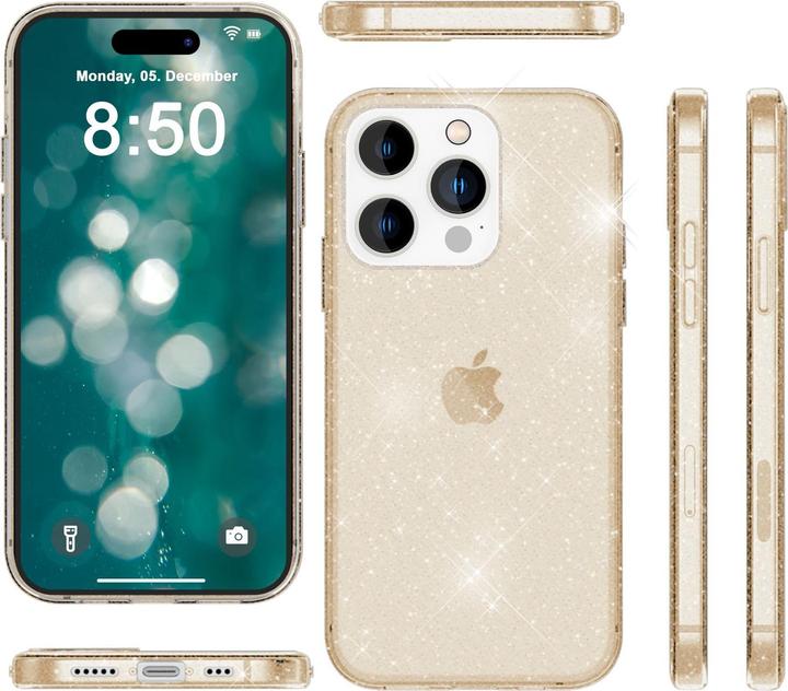 Actual product image Nalia Clear glitter silicone cover (Apple iPhone 15 Pro Max)