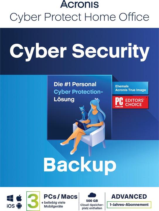 Immagine prodotto Acronis Cyber Protect Home Office Advanced (3 Utente, 1 Dispositivi/Utenti, 12 mesi)