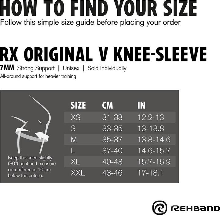 Produktbild Rehband RX Original V Knee Sleeve 7mm blue (L)