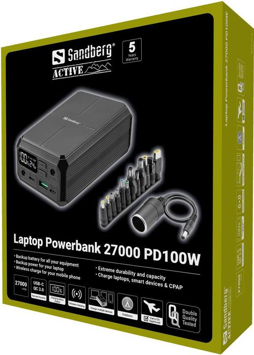 Immagine prodotto Sandberg Laptop Powerbank (27000 mAh, 100 W, 99.90 Wh)