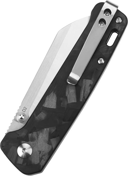 Produktbild QSP Knives Penguin D2 Satin G10 mit Karbon-Einlage (7.80 cm)