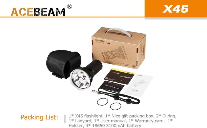Produktbild AceBeam X45 II XHP702 18000 Lumen LED Taschenlampe (15.67 cm, 18000 lm)