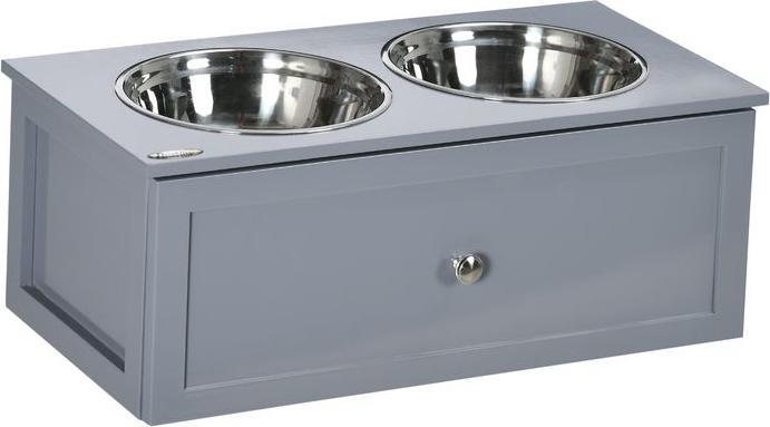 Immagine prodotto Swisshandel24 Ciotola per cani con cassetto, ciotola per cani rialzata, ciotola doppia per cani in acciaio inox (2 l)