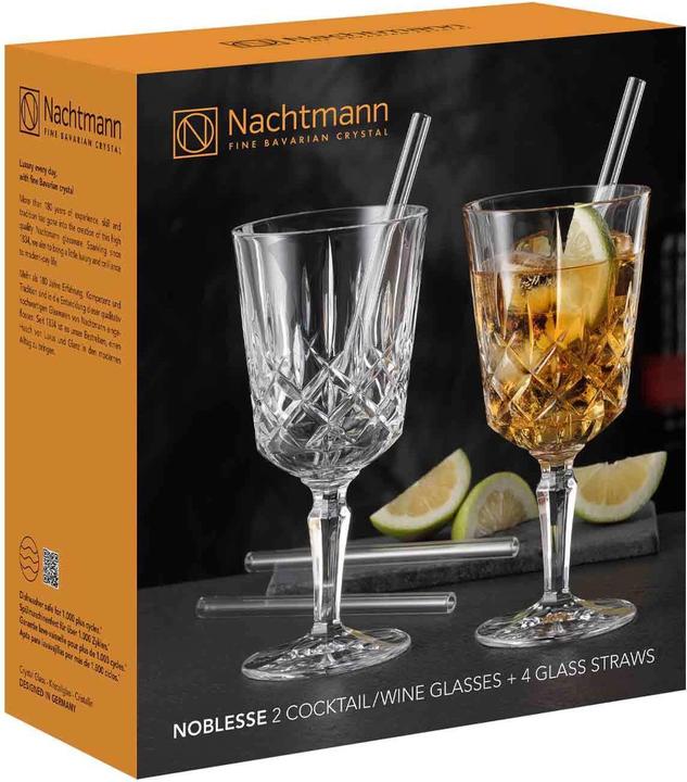 Actual product image Nachtmann Cocktailgläser / Weingläser mit Glastrinkhalmen Noblesse (3.55 dl, 2 x, Gin glasses)