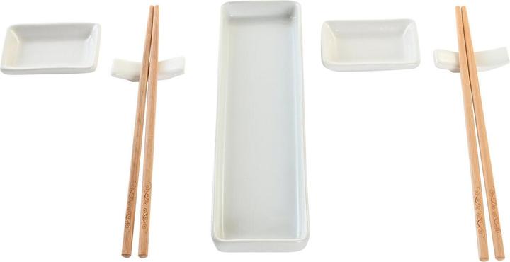 Image du produit DKD Home Decor Sushi-Set 24 x 7 x 2 cm natürlich Weiss Steingut Orientalisch (12 pièce(s))