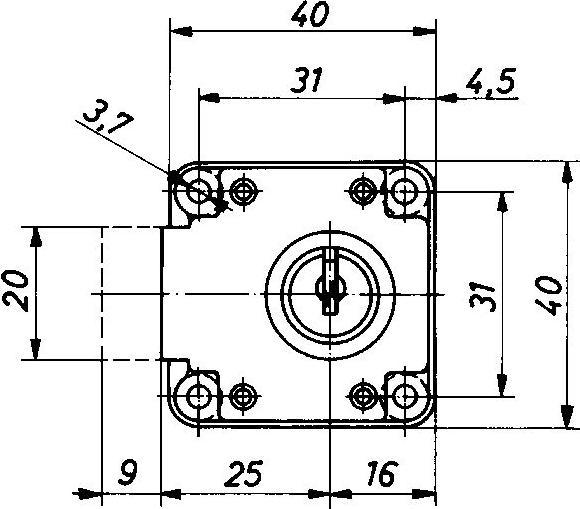 Produktbild Hekna Zylinder Kastenschloss (Möbeschloss) 1280 links, Zamak schwarz