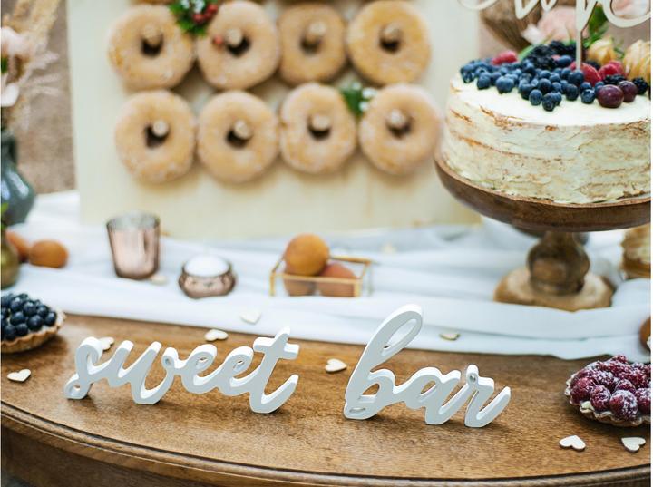 Produktbild Partydeco Partyaccessoire Holzschrift Sweet Bar 37 x 10 cm, Weiss