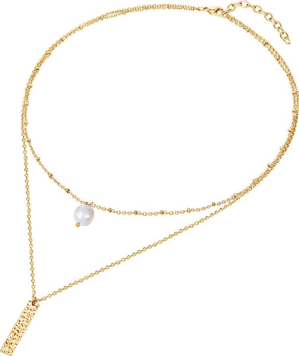Immagine prodotto Valero Pearls Catena da donna in acciaio inossidabile con perle d'acqua dolce coltivate in oro giallo 38,0/40,0 (Acciaio inossidabile, 40 - 45 cm)