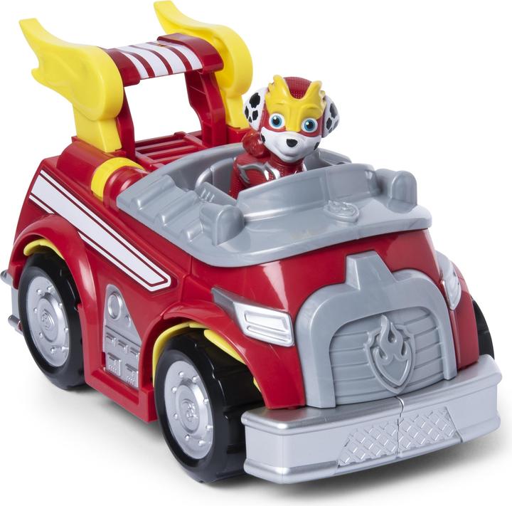 Actual product image Spin Master PAW Patrol Mighty Pups Super Paws - Marshall's Transformable Powered Up Vehicle with Figure