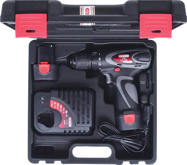Actual product image KS Tools Cordless drill-screwdriver, 24Nm, 1,870 rpm 10.8V, with 2 batteries and 1 charger (Rechargeable battery operated)