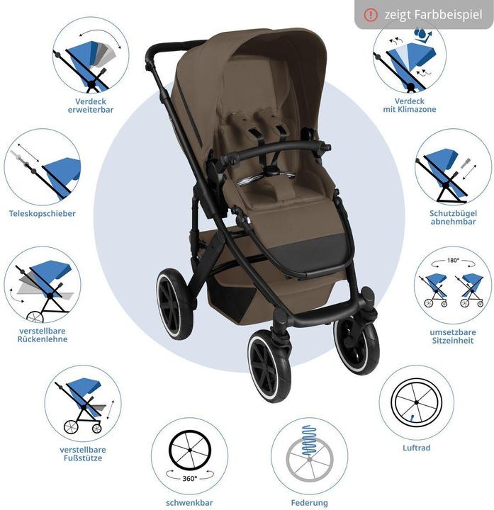 Image du produit ABC Design Kombikinderwagen Kombi-Kinderwagen Salsa 5 Air inkl. Babywanne