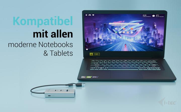 Image du produit i-tec Universal Charging Metal HUB 2x USB-C 3.2 Gen.1 + 2x USB-A 3.2 Gen.1 1x USB-C PD 85W (USB-C, USB-A, 4 Ports)