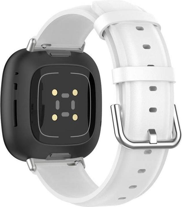 Produktbild Cover-Discount Fitbit Versa / Sense - Lederarmband weiss (Kunstleder, Versa 3, Sense)