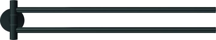 MOON BLACK two-arm towel rail incl. adhesive solution without drilling
