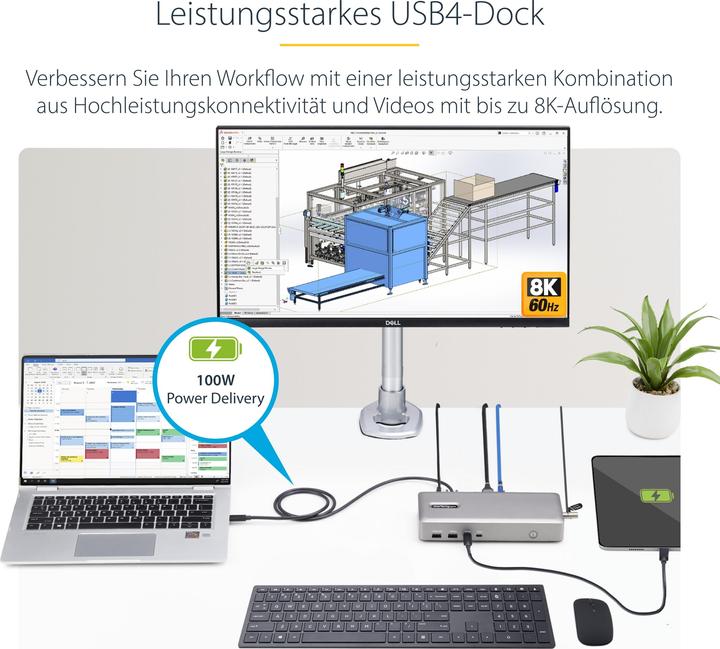 Produktbild StarTech Usb4 Docking Station Dual 4k (USB-C, 4 Ports)