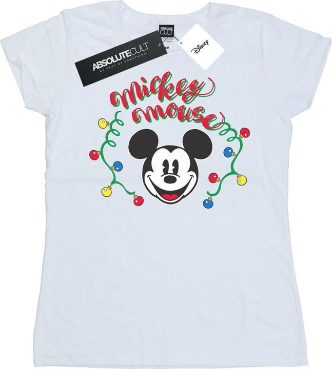 Immagine prodotto Disney Mickey Mouse Christmas Light Bulbs Maglietta Donna (XL)